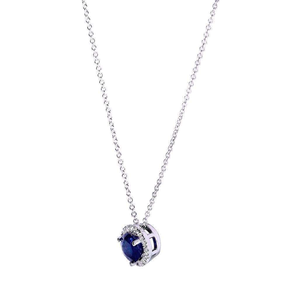 5mm Sapphire Halo Risa Necklace