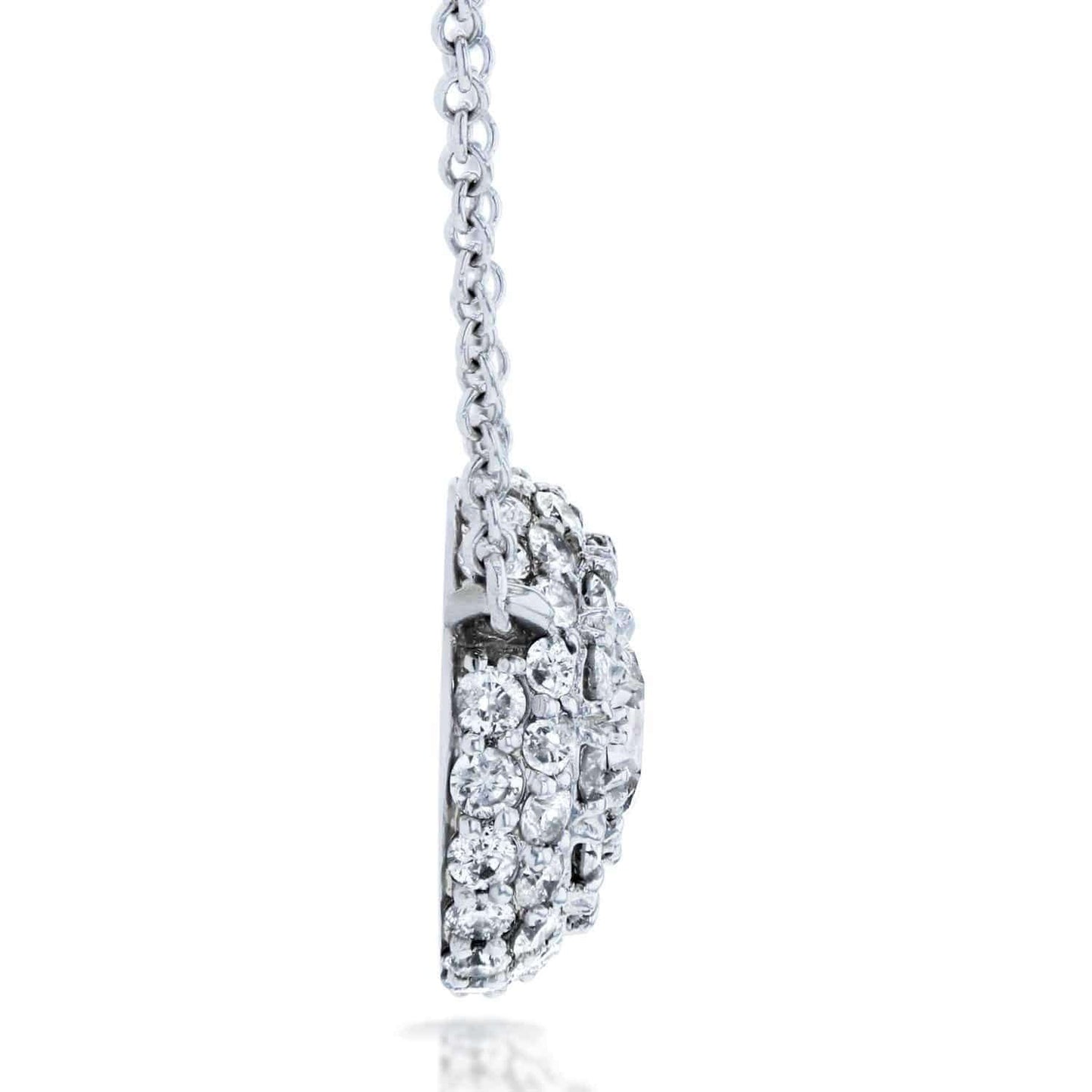 0.8 Carat Natural Diamond Domed Cluster Necklace
