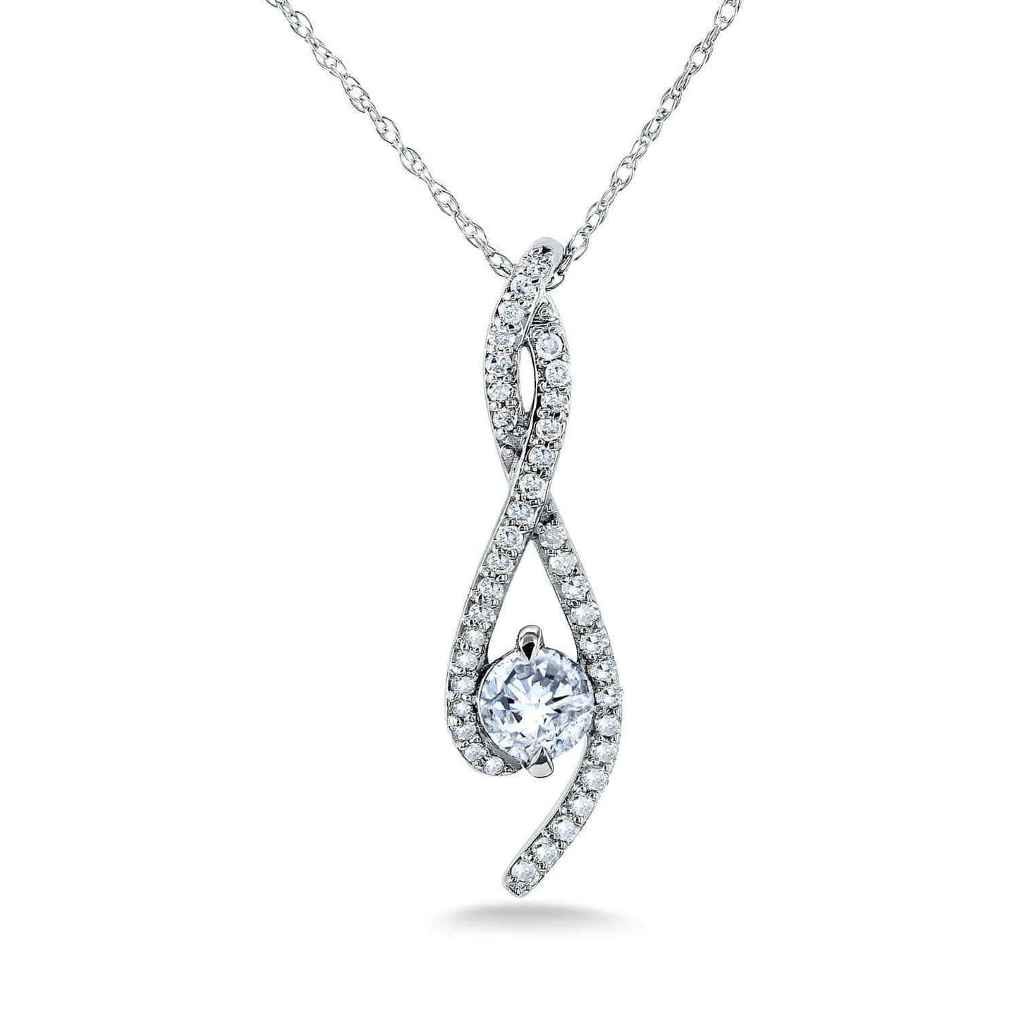 0.5 Carat Natural Diamond Twist Ribbon Necklace