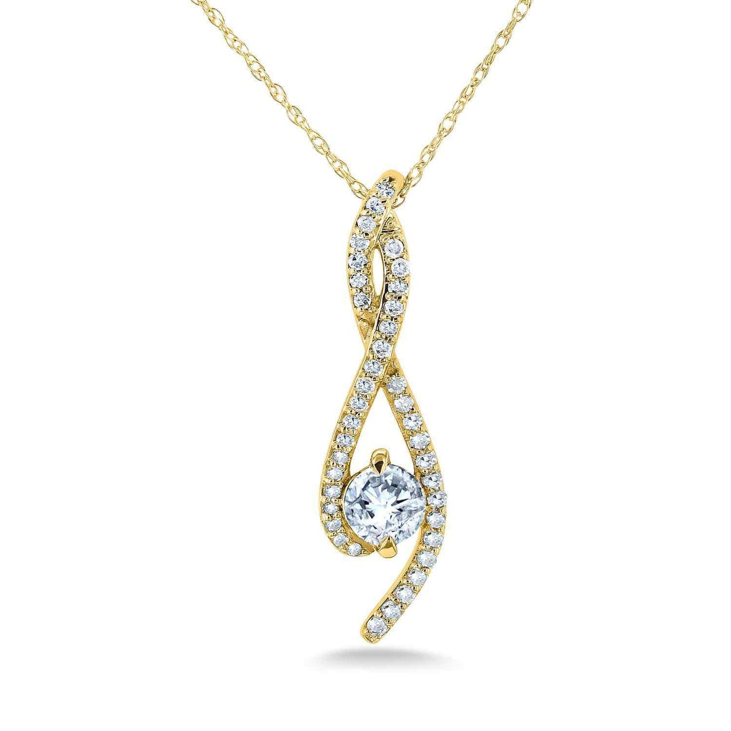 0.5 Carat Natural Diamond Twist Ribbon Necklace
