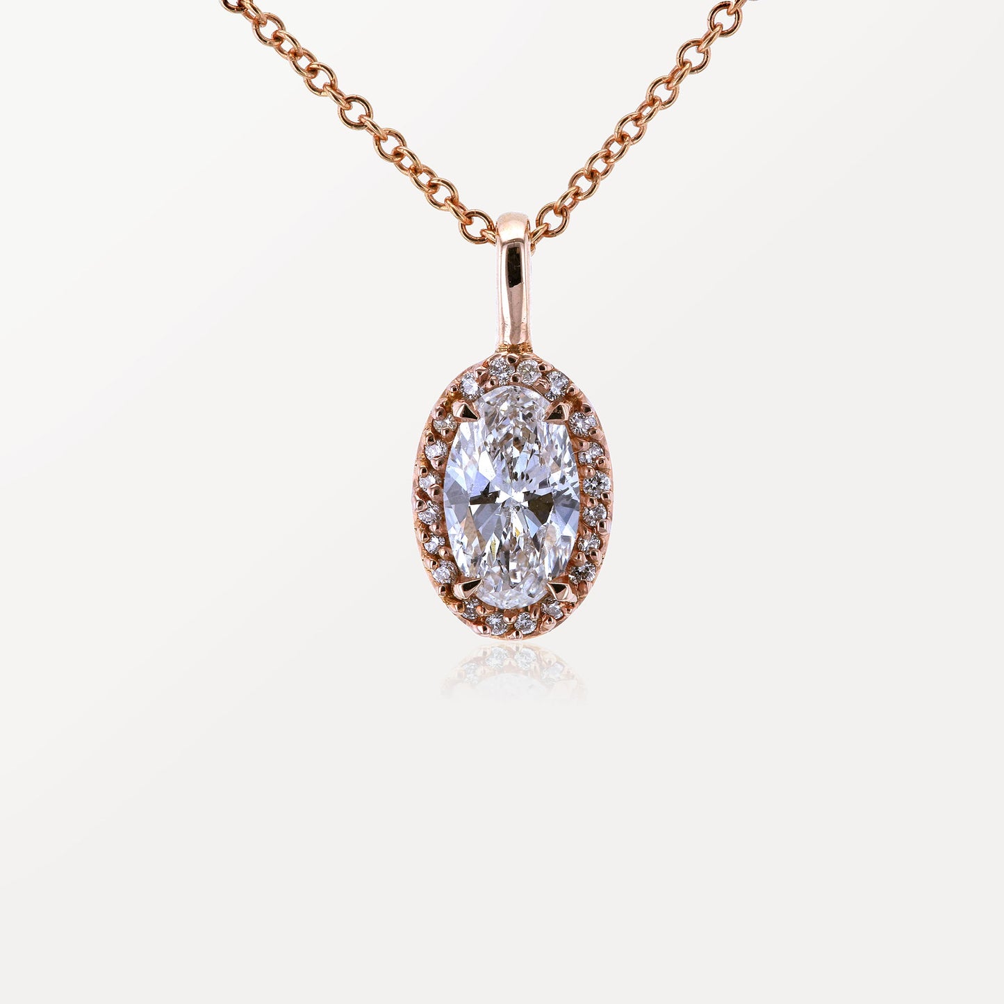 Oval Halo Necklace