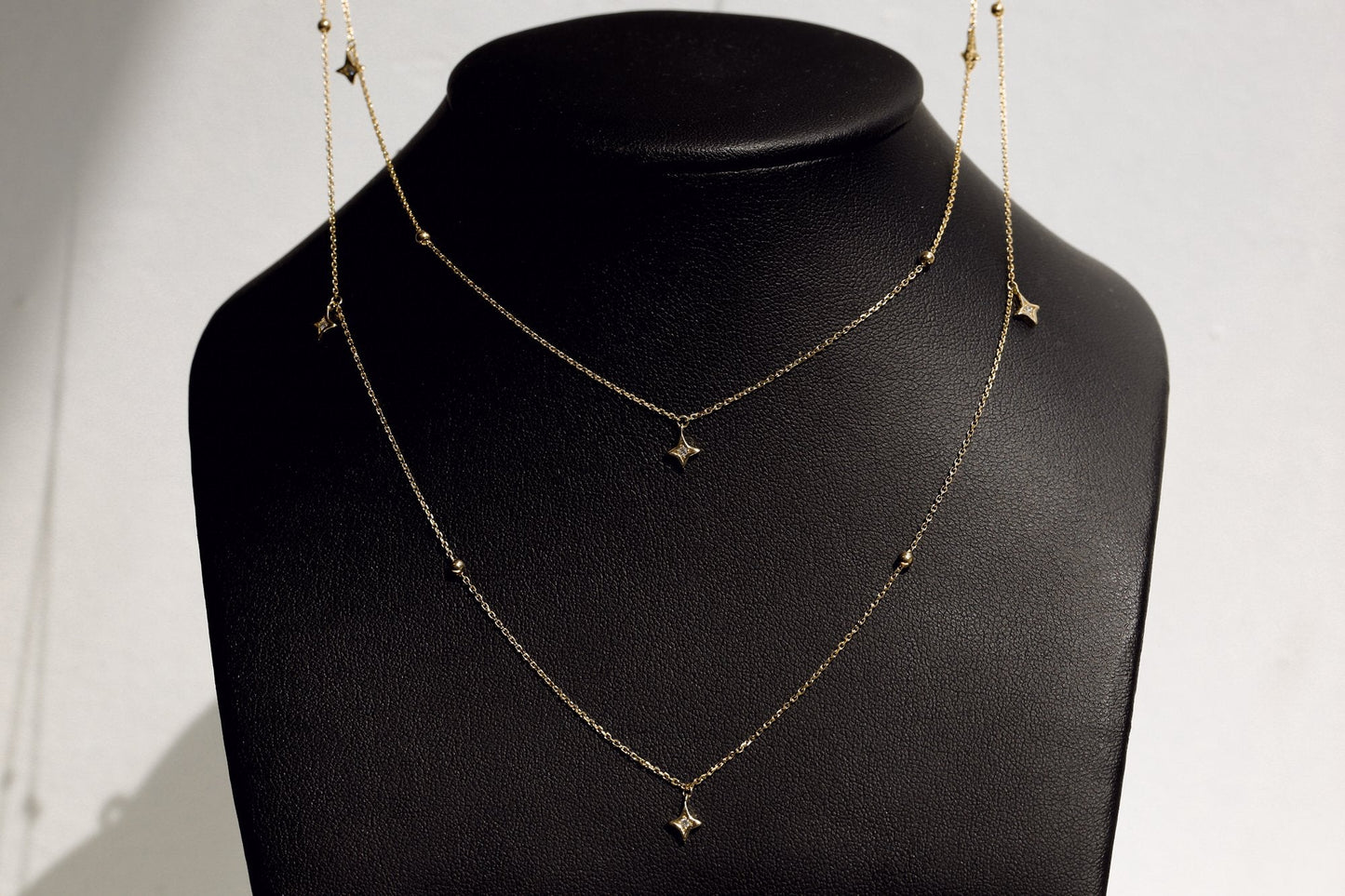 Natural Diamond Accent Boho Layered Necklace