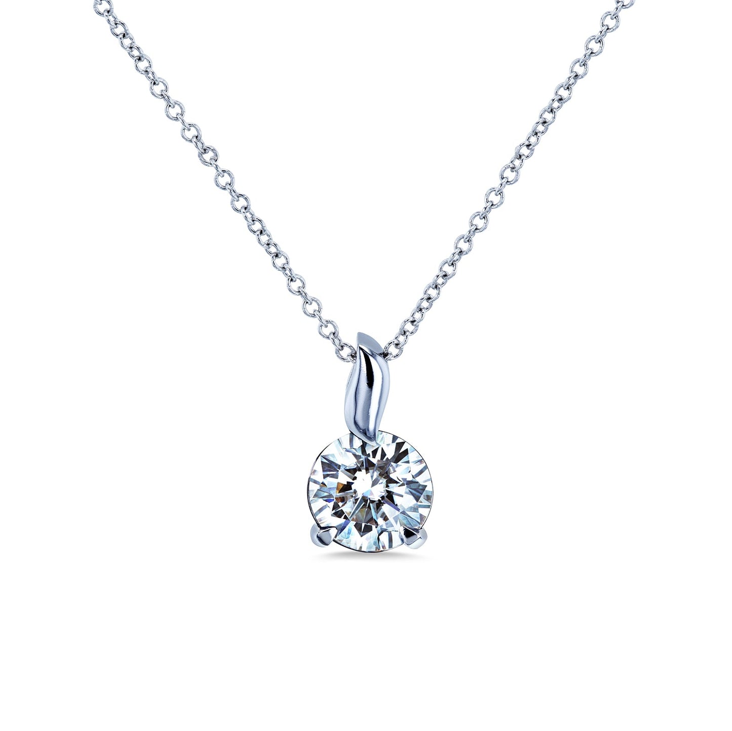 1 Carat Moissanite Leaf Bail Necklace