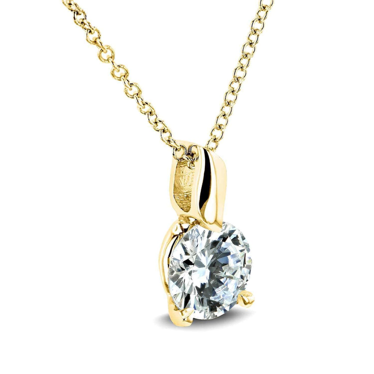 0.8 Carat Moissanite Leaf Bail Necklace