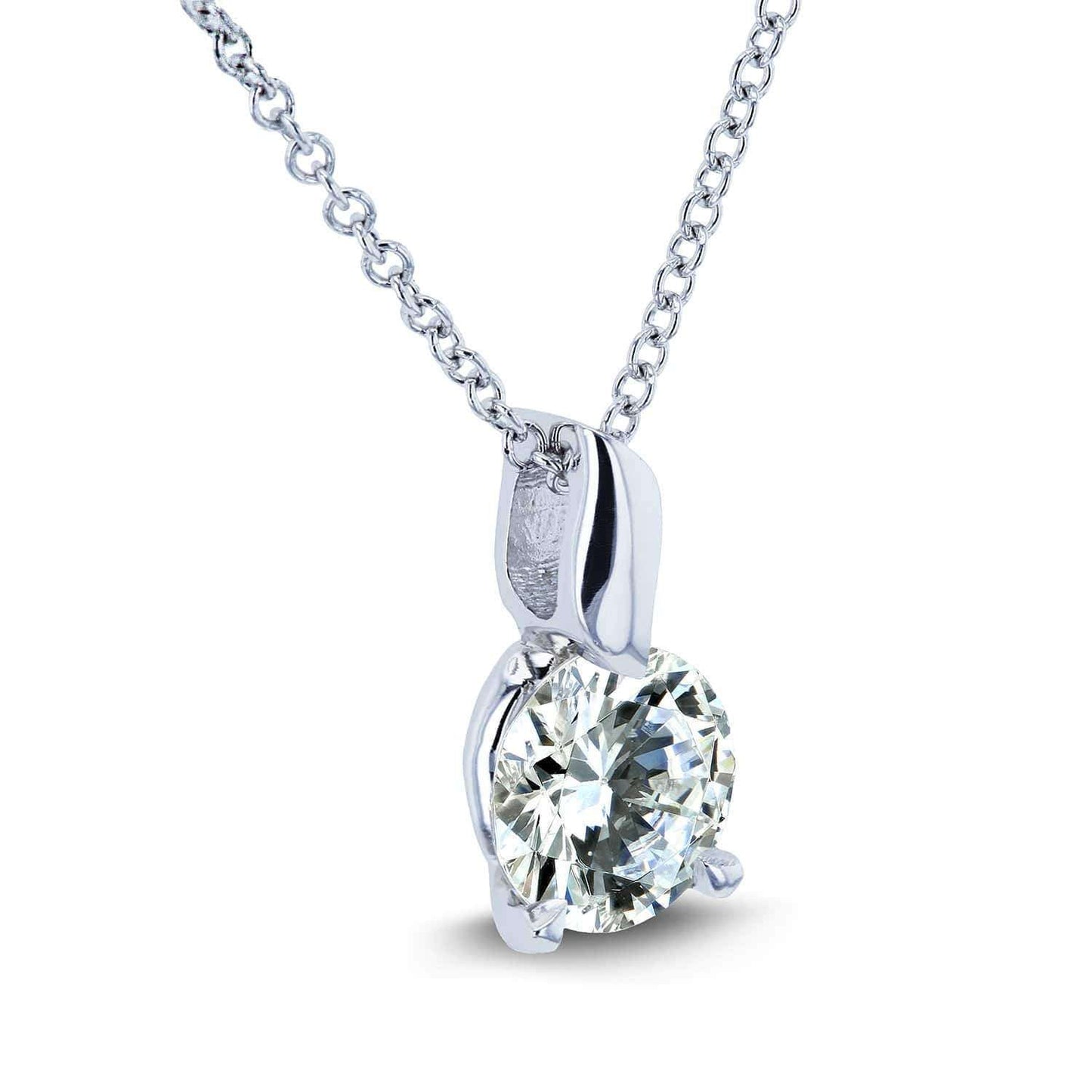 0.8 Carat Moissanite Leaf Bail Necklace
