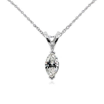 0.25 Carat Natural Diamond Marquise Necklace