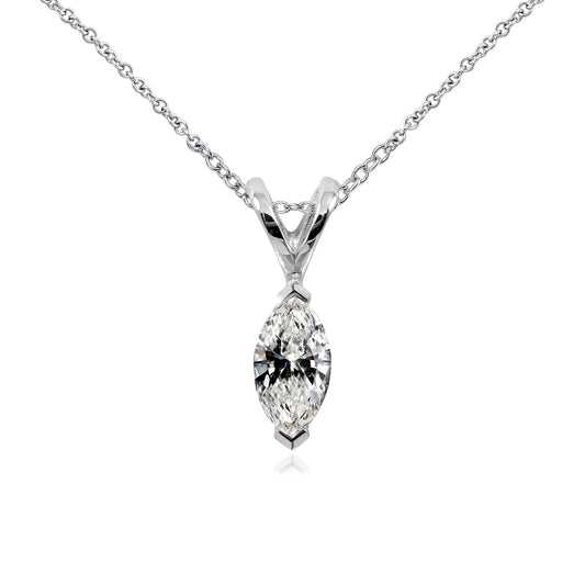 0.25 Carat Natural Diamond Marquise Necklace