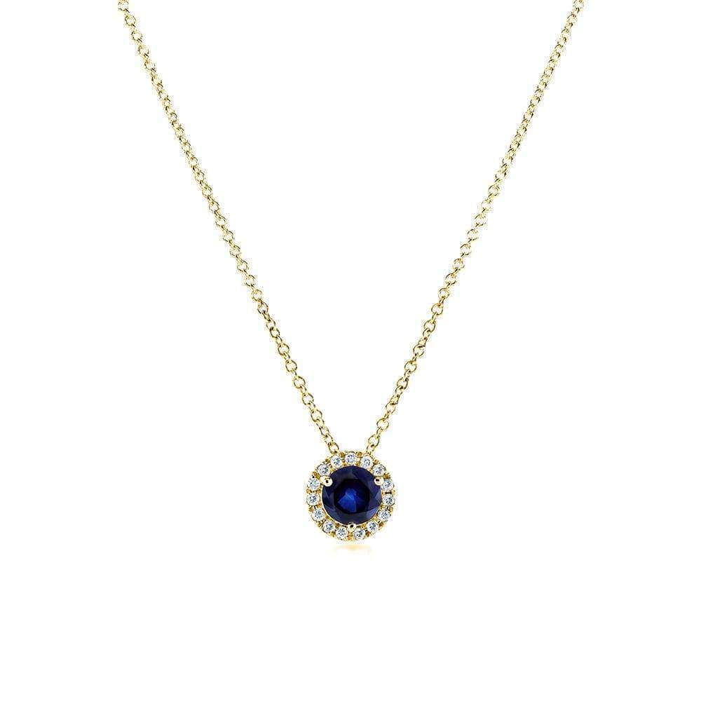 5mm Sapphire Halo Risa Necklace