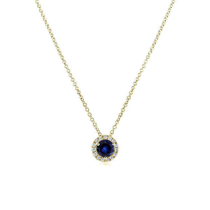 5mm Sapphire Halo Risa Necklace