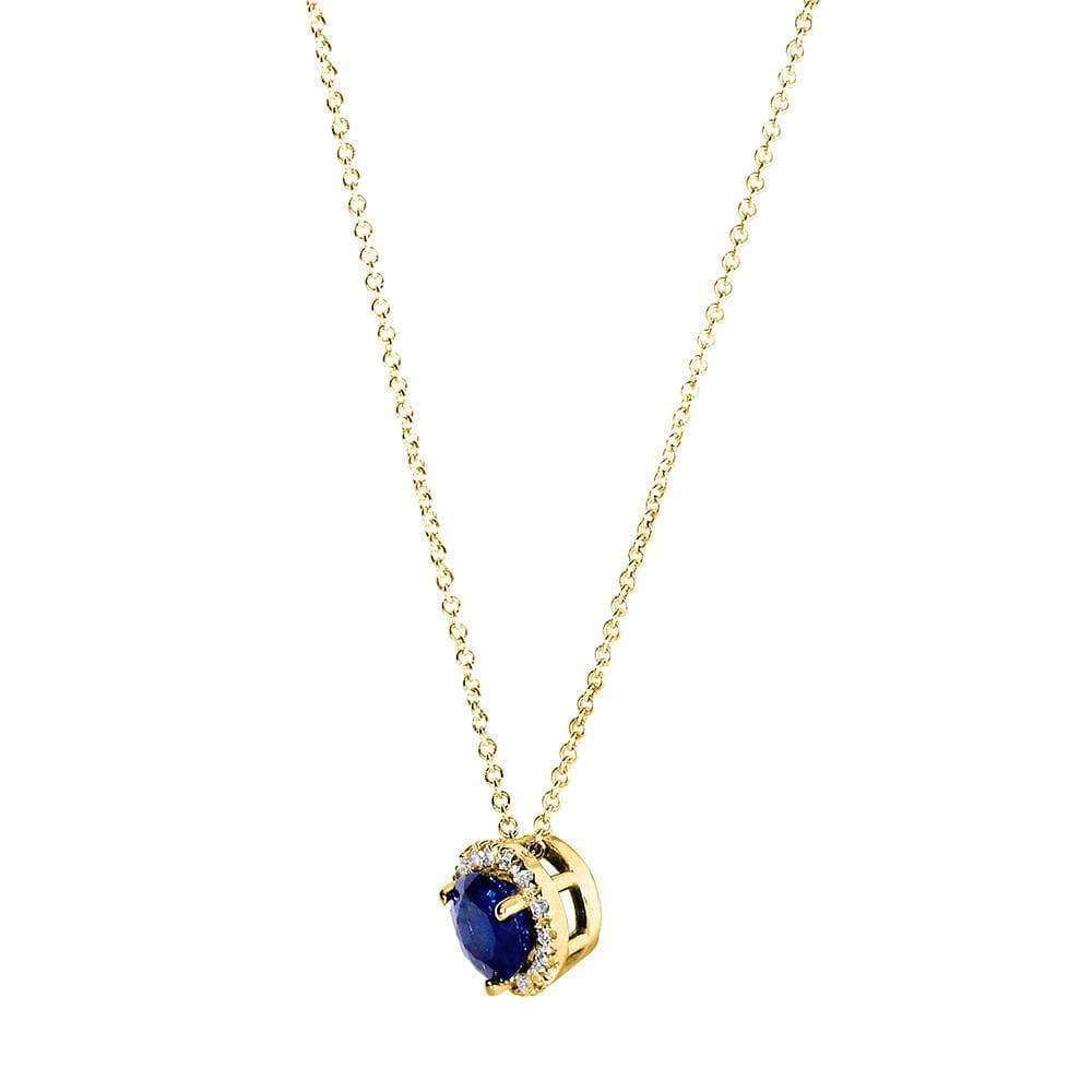 5mm Sapphire Halo Risa Necklace