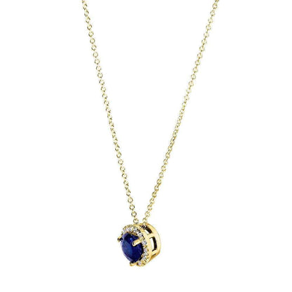 5mm Sapphire Halo Risa Necklace