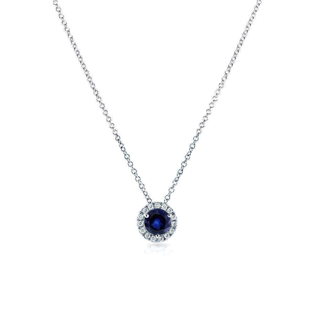 5mm Sapphire Halo Risa Necklace