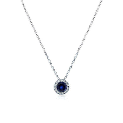 5mm Sapphire Halo Risa Necklace