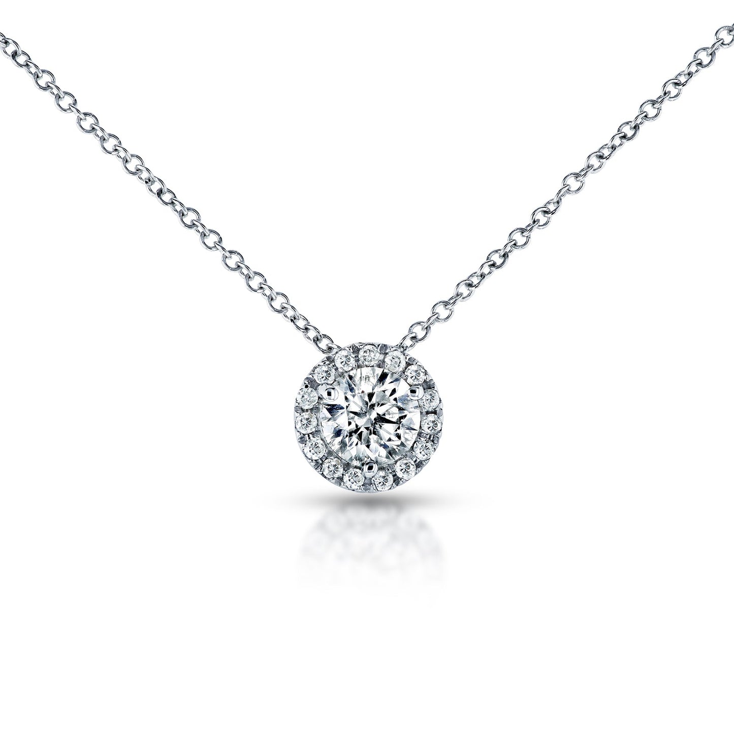 0.58 Carat Natural Diamond Halo Risa Necklace