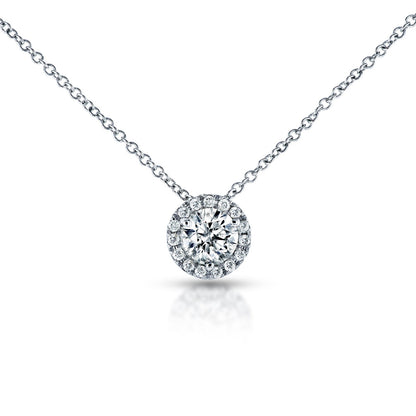 0.58 Carat Natural Diamond Halo Risa Necklace