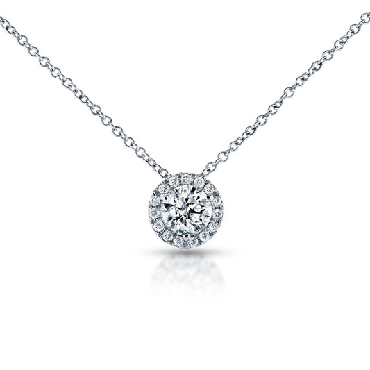 0.58 Carat Natural Diamond Halo Risa Necklace
