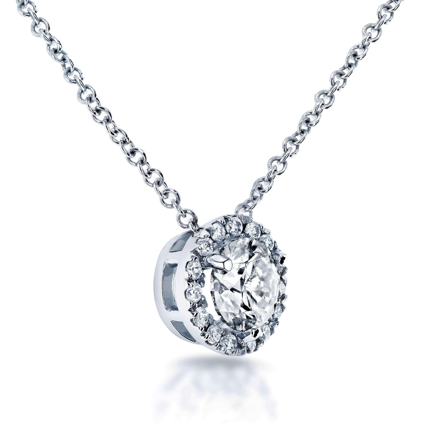0.58 Carat Natural Diamond Halo Risa Necklace