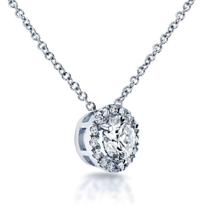 0.58 Carat Natural Diamond Halo Risa Necklace