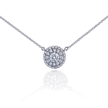 0.8 Carat Natural Diamond Domed Cluster Necklace