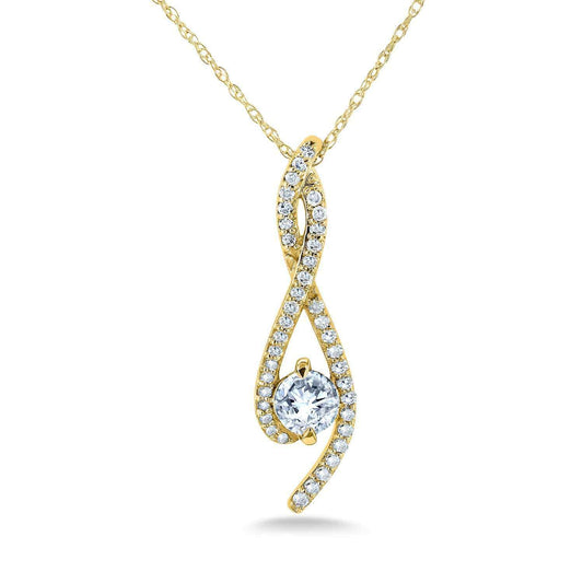 0.5 Carat Natural Diamond Twist Ribbon Necklace