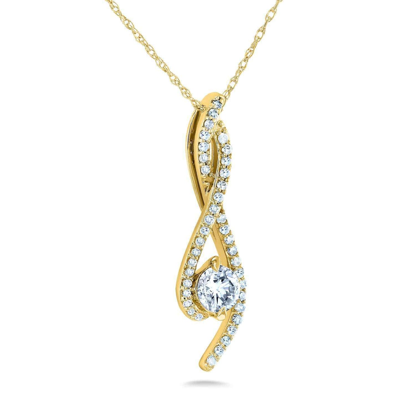 0.5 Carat Natural Diamond Twist Ribbon Necklace