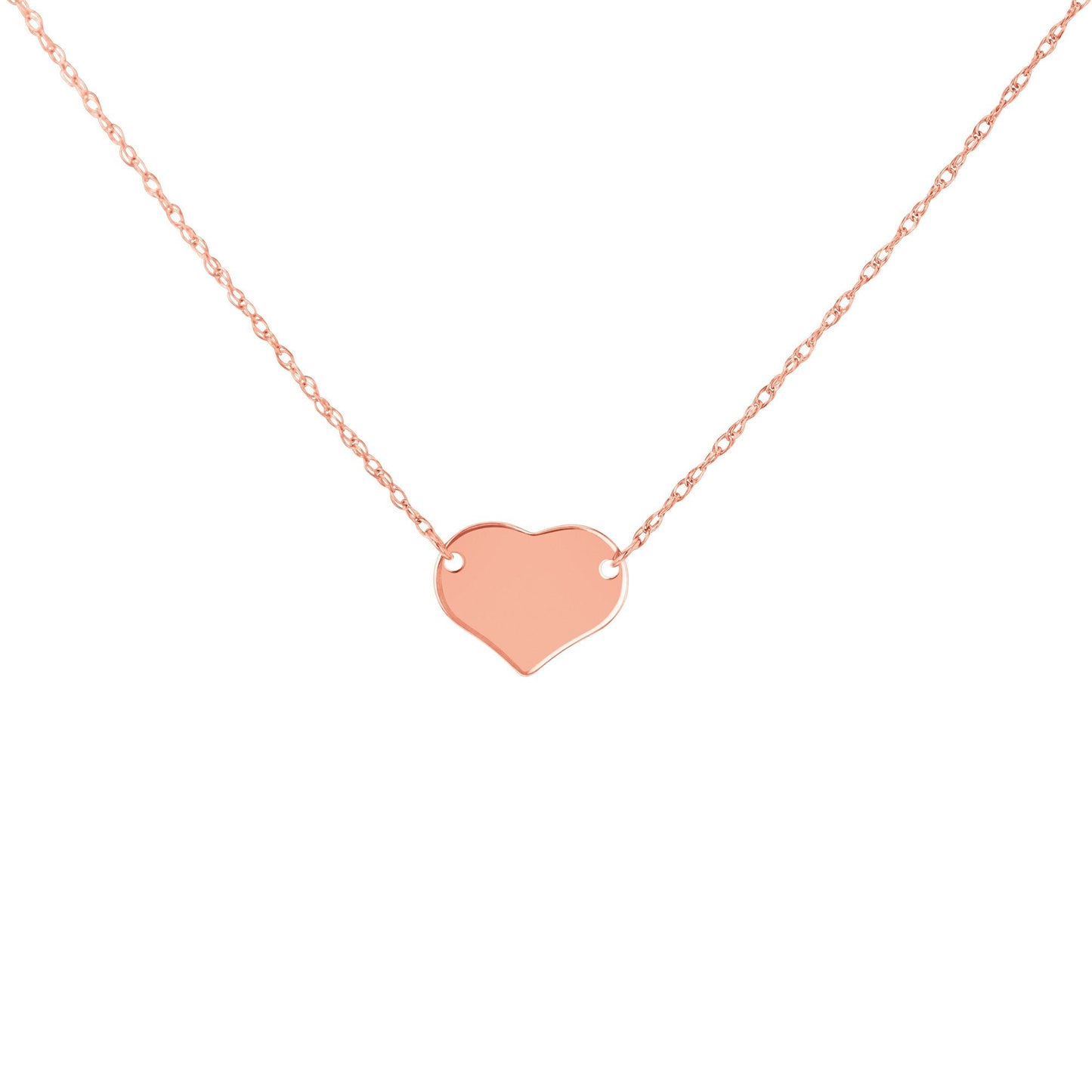Plain Gold Solid Heart Necklace