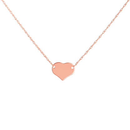 Plain Gold Solid Heart Necklace