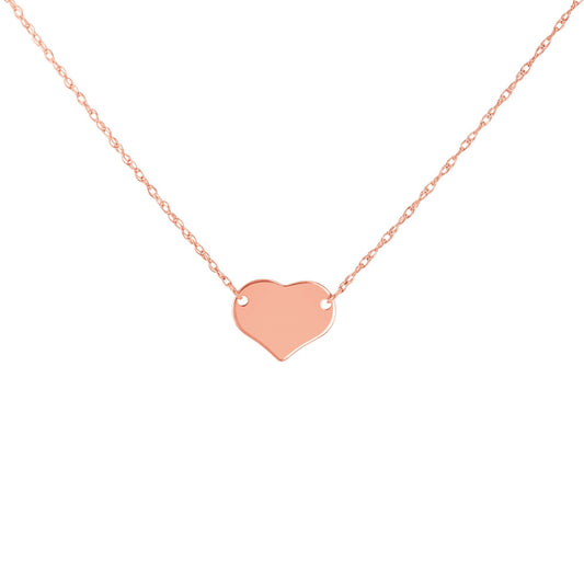 Plain Gold Solid Heart Necklace
