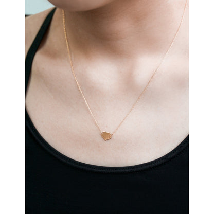 Plain Gold Solid Heart Necklace