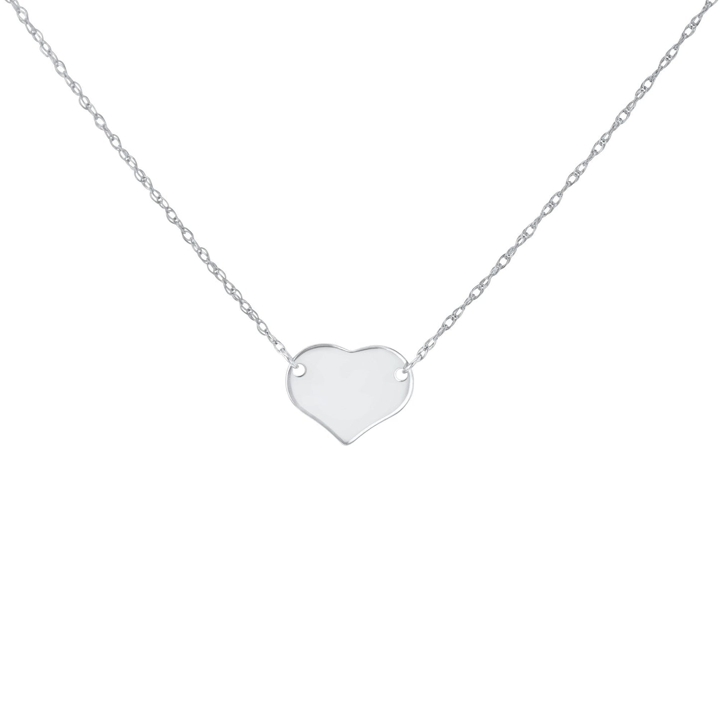 Plain Gold Solid Heart Necklace