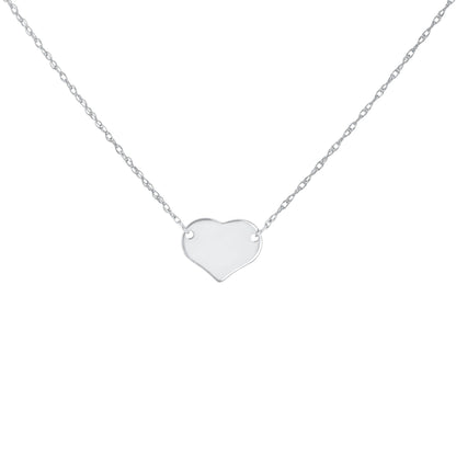 Plain Gold Solid Heart Necklace