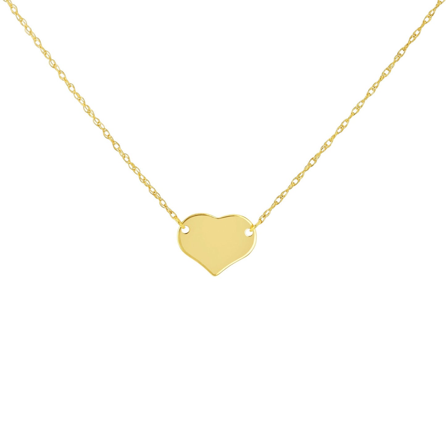 Plain Gold Solid Heart Necklace