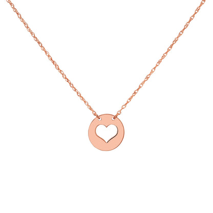 Plain Gold Stencil Heart Necklace