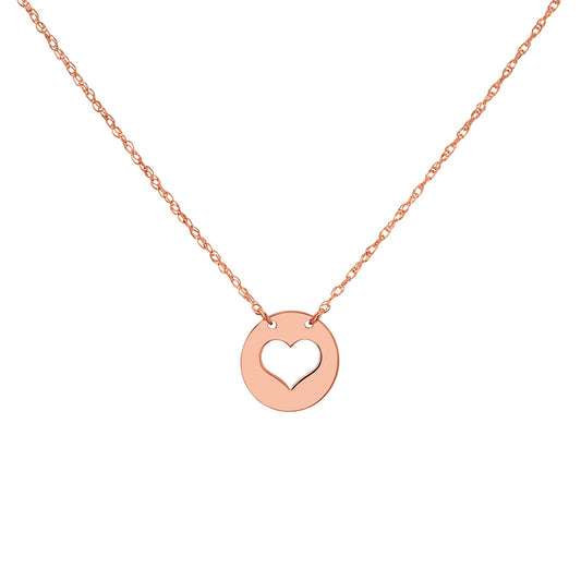 Plain Gold Stencil Heart Necklace