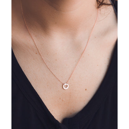 Plain Gold Stencil Heart Necklace