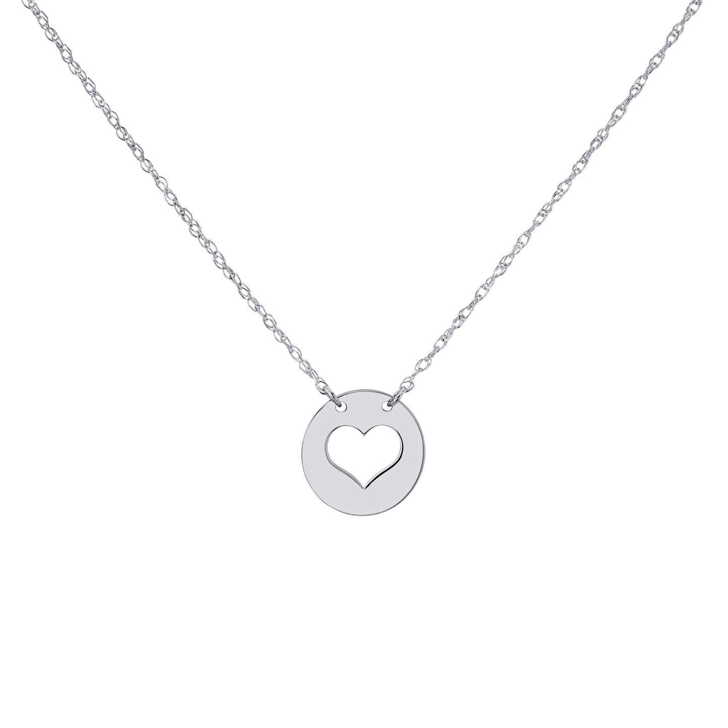 Plain Gold Stencil Heart Necklace