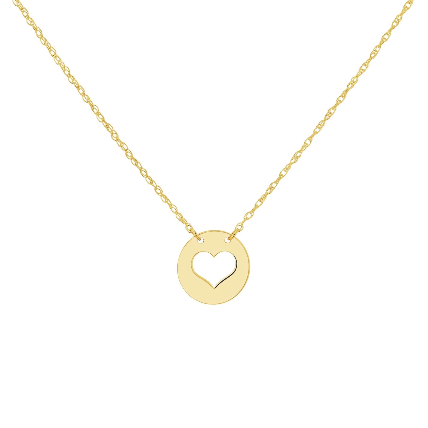 Plain Gold Stencil Heart Necklace