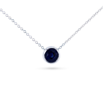 0.25 Carat Dark Sapphire Solitaire Lucy Necklace