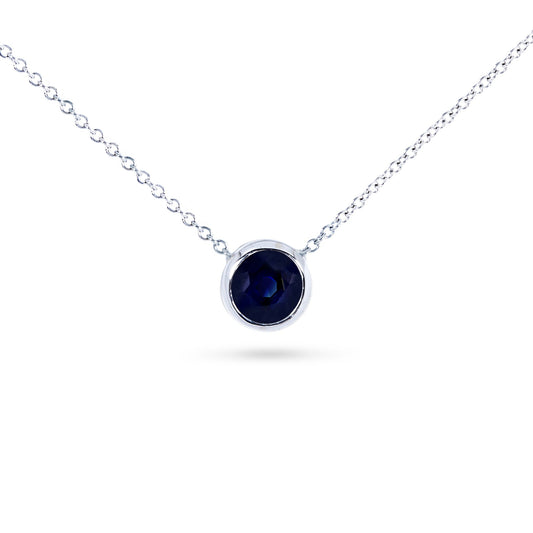 0.25 Carat Dark Sapphire Solitaire Lucy Necklace