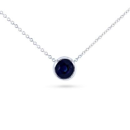 0.6 Carat Dark Sapphire Solitaire Lucy Necklace