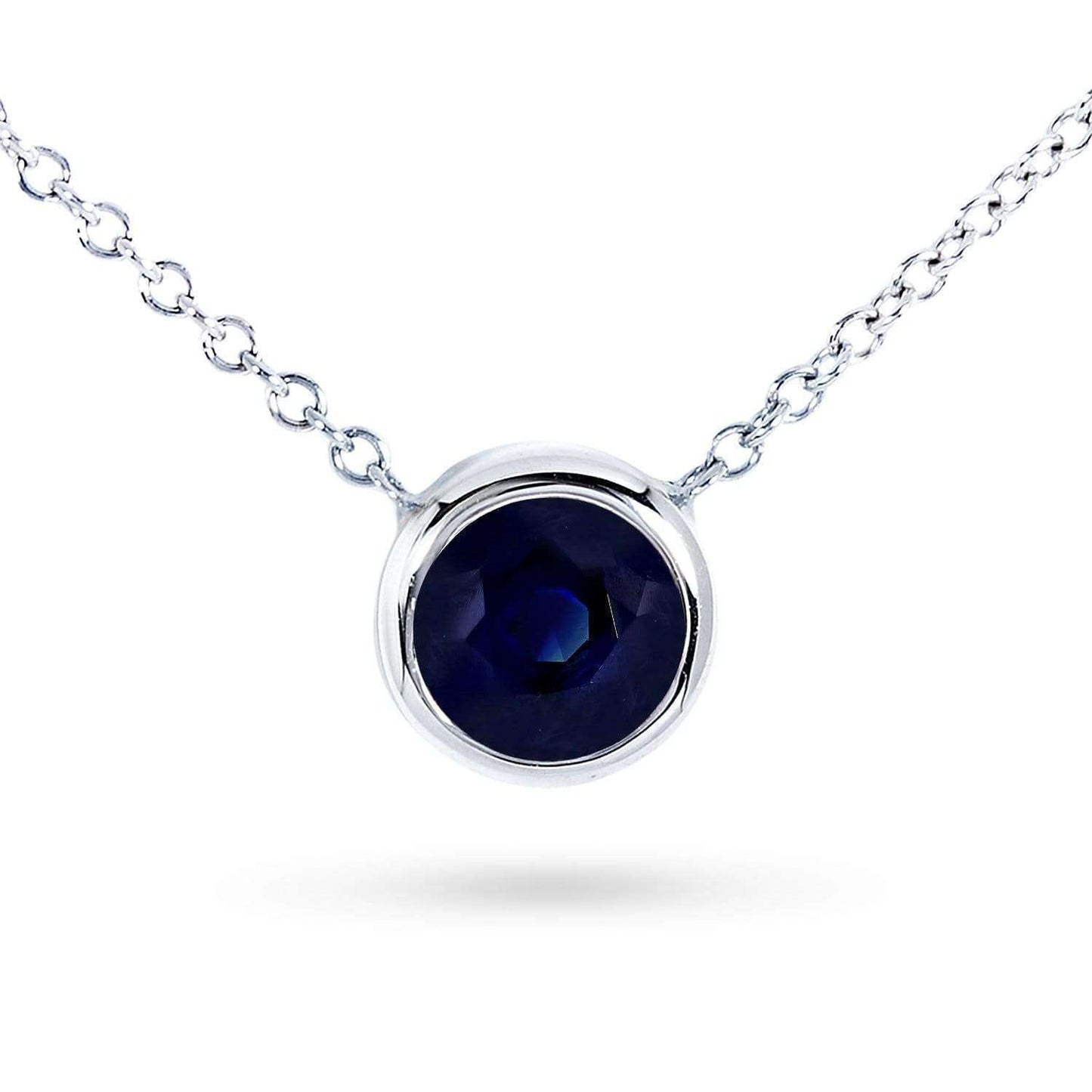 0.6 Carat Dark Sapphire Solitaire Lucy Necklace