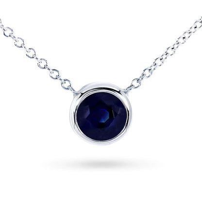 0.6 Carat Dark Sapphire Solitaire Lucy Necklace