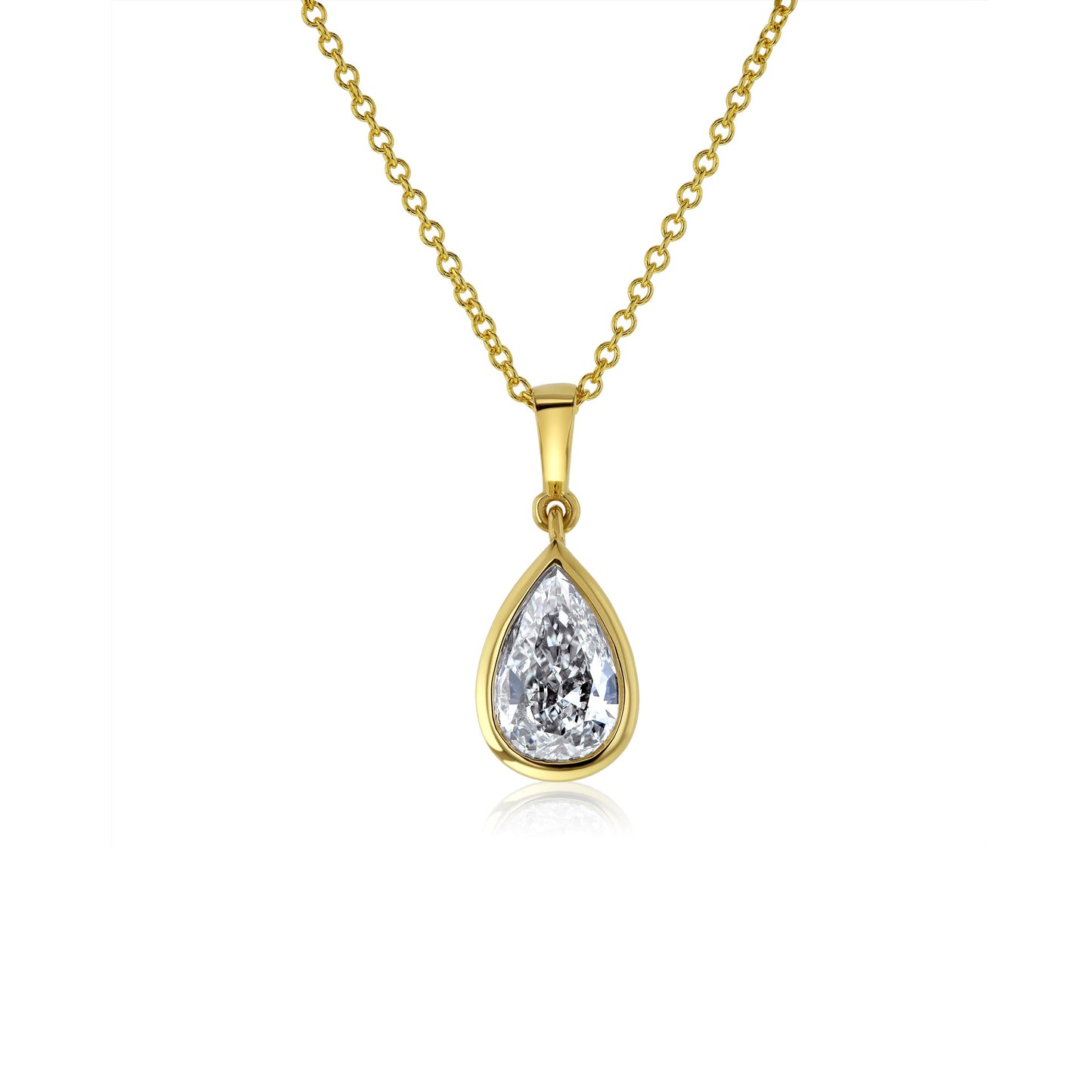 1.01 Carat Natural Diamond Pear Drop Necklace (GIA)