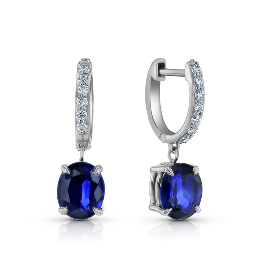 2.65 Carat Sapphire Pendant Mini Hoops