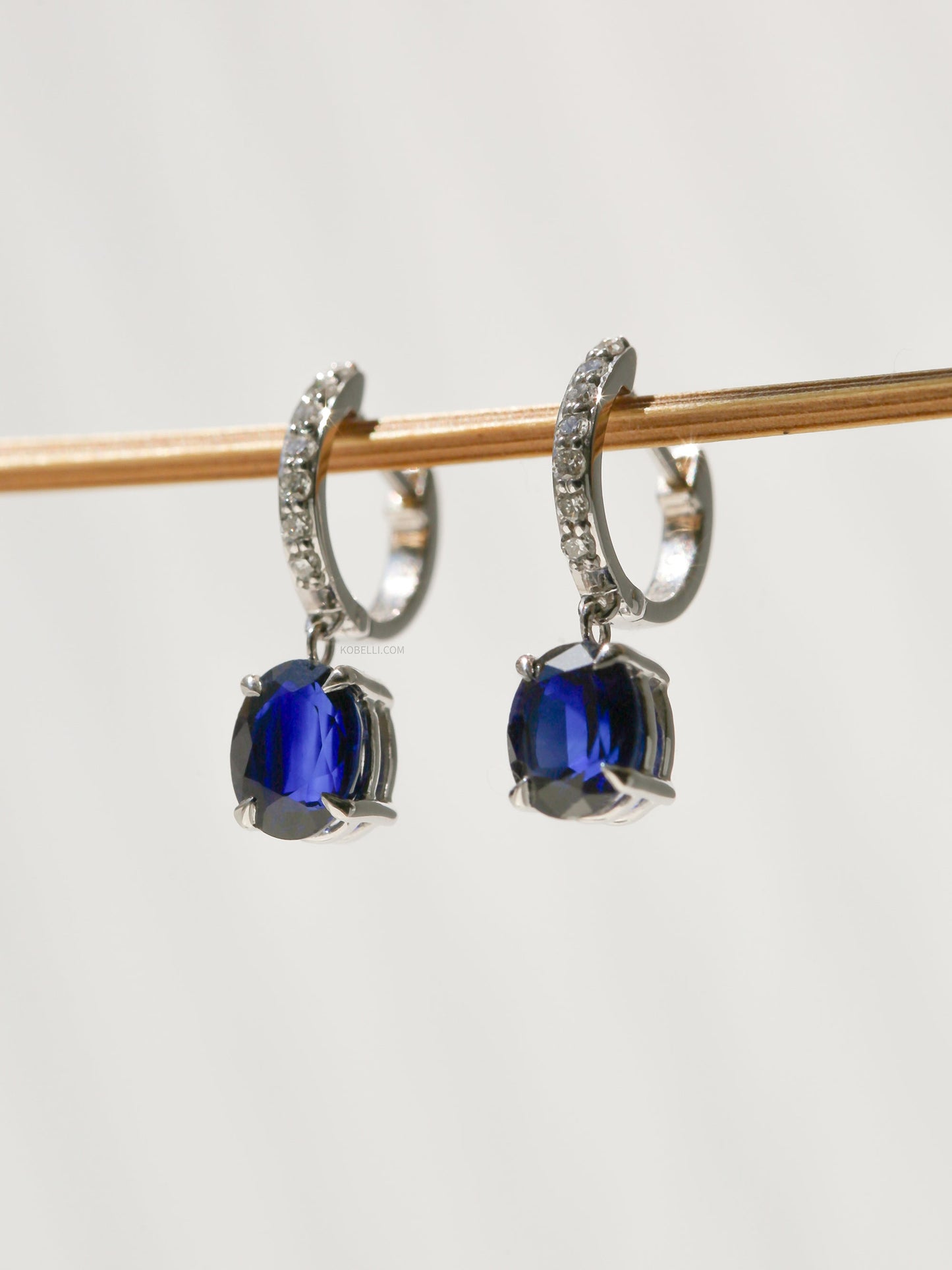 2.65 Carat Sapphire Pendant Mini Hoops