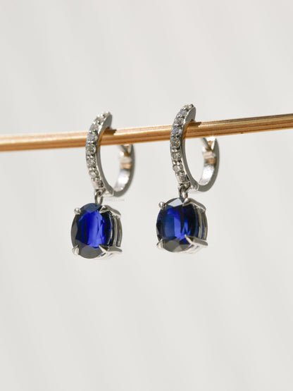 2.65 Carat Sapphire Pendant Mini Hoops