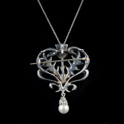 Antique Edwardian Scottish Suffragette Pendant Necklace Circa 1915