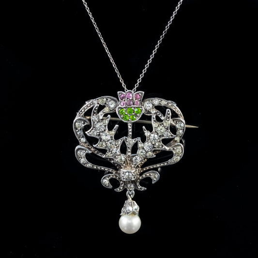 Antique Edwardian Scottish Suffragette Pendant Necklace Circa 1915