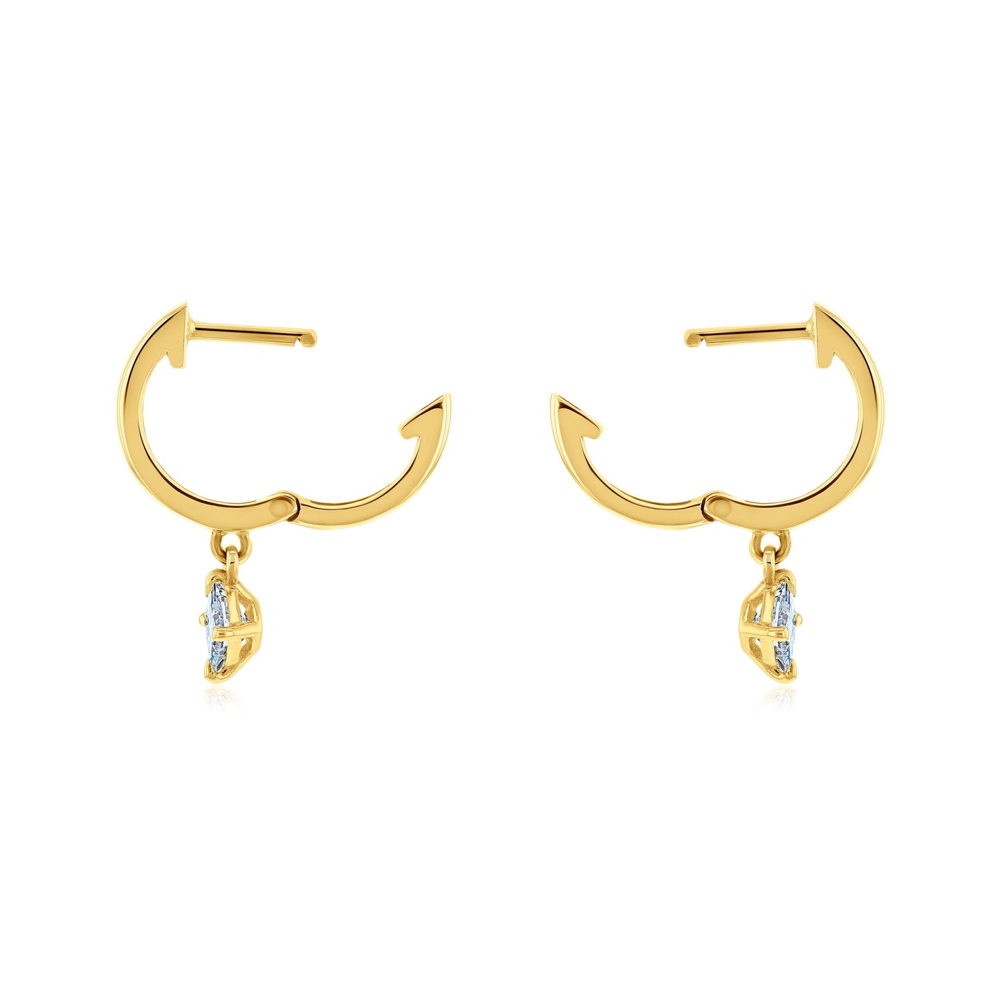 0.5 Carat Natural Diamond Princess Pendant Mini Hoops