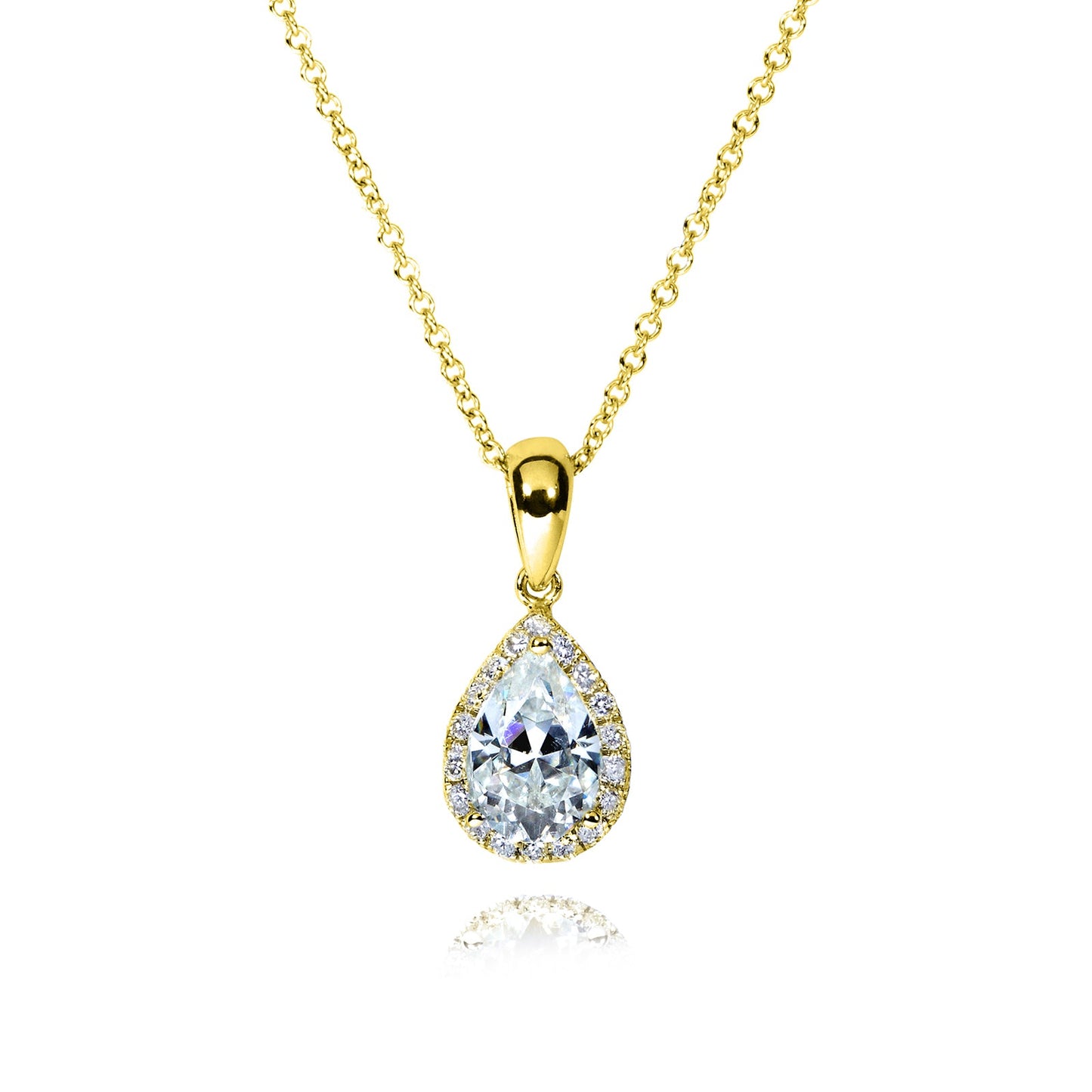 1 Carat Moissanite Solitaire Pear Kaori Necklace